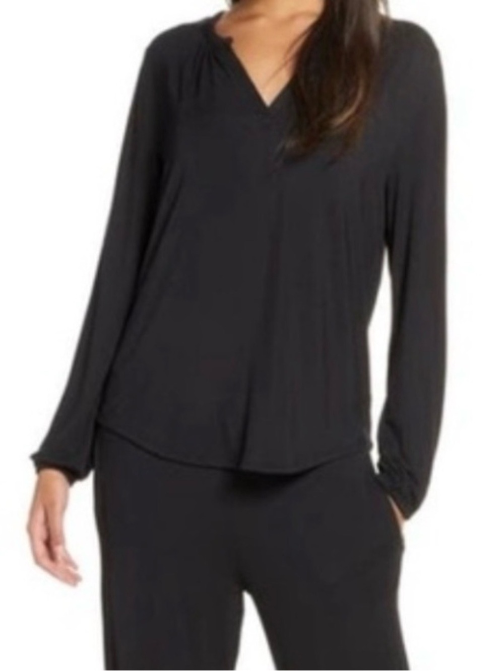 NWT Barefoot Dreams Luxe Milk Namaste lounge top, size L